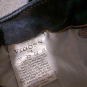 Vigoss Dark Blue Denim Jeans with Brown Stitching